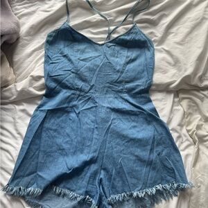 Tobi Light Blue Denim Romper